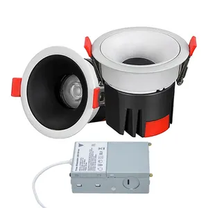 Adjustable led downlight 110v-120v white light dimmable 9w can-less baffle downlight with junction box fire rated downlight