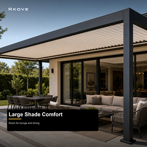Gazebo Inteligente RKOVE de 5*6m con Persianas Giratorias, Tira de Luces LED, Accesorios Opcionales, Color Personalizado para Piscina o Jardín - Product Image 5