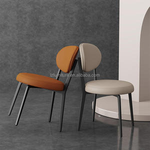 High Dense <b>Padded</b> Open Low Back Eco Vegan Leather Upholstered Luxury Modern Dining Room <b>Chairs</b> Adjustable Home Furniture - Product Image 5