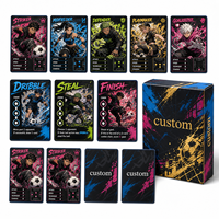 Jeu de société et cartes en papier double face écologiques sur le thème de la lutte de rue anime, personnalisable pour la famille