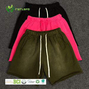 Vintage Distressed Sustainable Fabric Custom Acid Washed Terry French Terry <b>Shorts</b> <b>Men</b> Quick Dry Fitness Sweats <b>Shorts</b> - Product Image 1