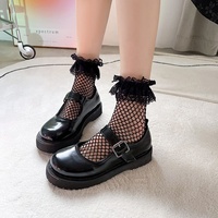 Kaos Kaki Jaring Ikan Renda Putih Hitam Grosir, Kaos Kaki Jaring Tipis Musim Panas untuk Wanita