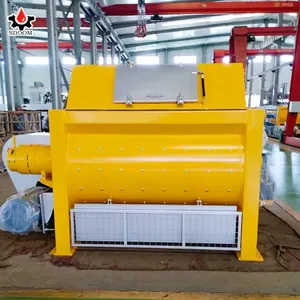 Factory price stationary horizontal concrete batching machine twin shaft concrete mixer