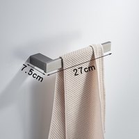 WEIHAO Ensemble d'accessoires de salle de bain gris anthracite, barre porte-serviettes simple, fixation murale, en acier inoxydable