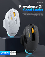 Ratón Inalámbrico Ergonómico W601 2.4G Tri-Modo BT Recargable Silencioso 12800 DPI con 7 Botones Programables para Juegos de PC/Escritorio
