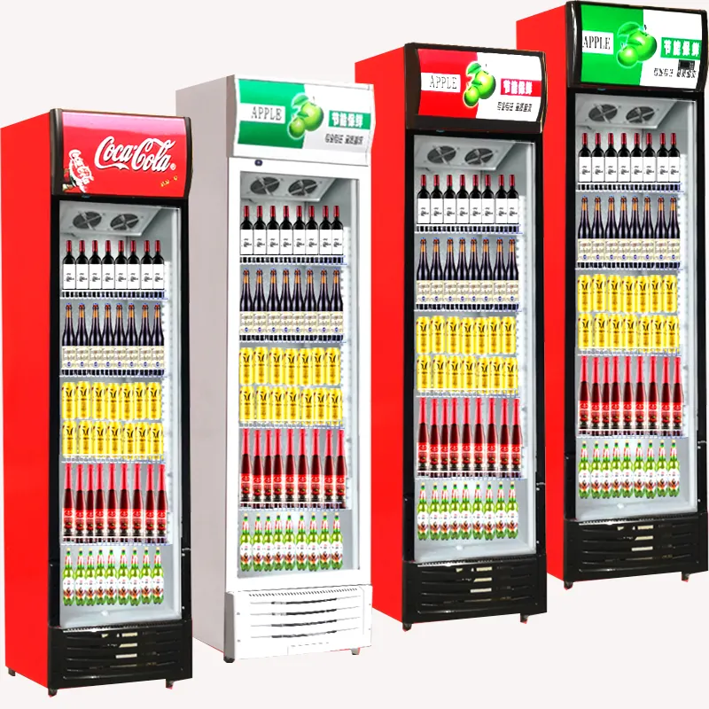 Enfriador de bebidas Pepsi para puerta de vidrio, pantalla comercial, congelador, equipo de refrigeración