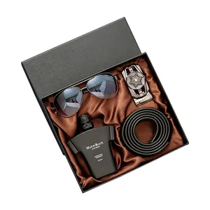 Men's Perfume Gift Set 3Pcs Father's Day Gift Sunglasses Wallet Belt Gift Set with Box