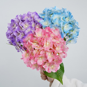 Ruilisi <b>Hydrangea</b> <b>Artificial</b> Flowers Single Branch Silicone Silk Large Flower Head Wedding Decorations - Product Image 3
