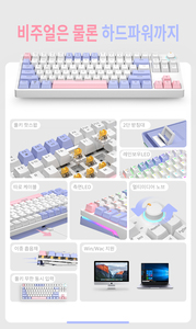CUSTOM DIY ZA87 USB Type-C Gaming Mechanical Keyboard 2.4G RGB <b>Wireless</b> English/Russian/Korean Screen Anti-Ghosting Multi-Keys D - Product Image 3