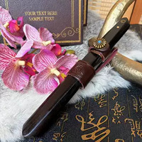 Couteau éplucheur de fruits en acier Damas avec fourreau en bois, tranchant, portable, pour cuisine, camping, outil EDC, lame OEM, vente en gros, logo personnalisé