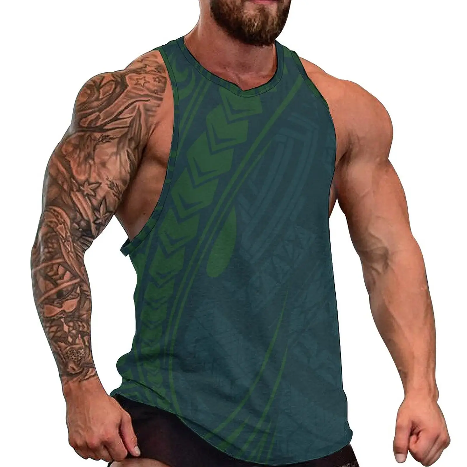 cheap gym tank top men plus size polyester cotton stretch tank tops custom polynesian summer casual sleeveless man tank top