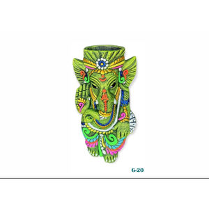 Vase décoratif en argile artisanal Art Déco pour mariage, anniversaire, Diwali, représentant le Dieu Ganesha (design vertical) - Product Image 2