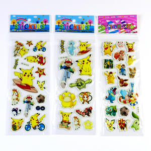 Dessin animé Anime Poke Mon <span class=keywords><strong>Pikachu</strong></span> 3D bulle autocollants coque de téléphone bagages main Journal décoration en gros enfants bulle autocollant - Product Image 3