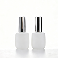 Flacon de vernis à ongles personnalisé pour colle, finition mate très vendue avec couvercle doré, sérigraphie personnalisée, différents pinceaux