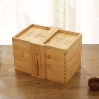 Boîte de rangement à thé en bois massif avec poignée de transport, organisateur de thé à compartiments multiples pour la maison, la salle de thé, ou comme emballage cadeau d'entreprise