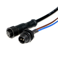 Connecteur étanche M12 à 2 broches, prise mâle et femelle à 2 fils, connecteur LED avec câble d'extension IP68 de 20 cm pour bandes lumineuses LED