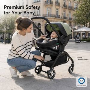 BEBELUX Silla de Auto 3 en 1, Cochecito, Silla de Auto <span class=keywords><strong>para</strong></span> Bebés, Fácil de Plegar, Cómoda de Transportar, <span class=keywords><strong>para</strong></span> Bebés y Niños - Product Image 1