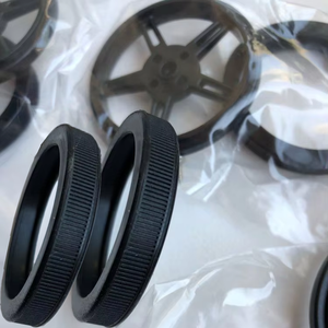 Roue en plastique ABS 4,8 mm 60x8 mm avec pneu en silicone 5908, compatible avec les robots, voitures intelligentes, direction à 360 degrés 9G SG90 FS90R, pour garçons, Lego - Product Image 2