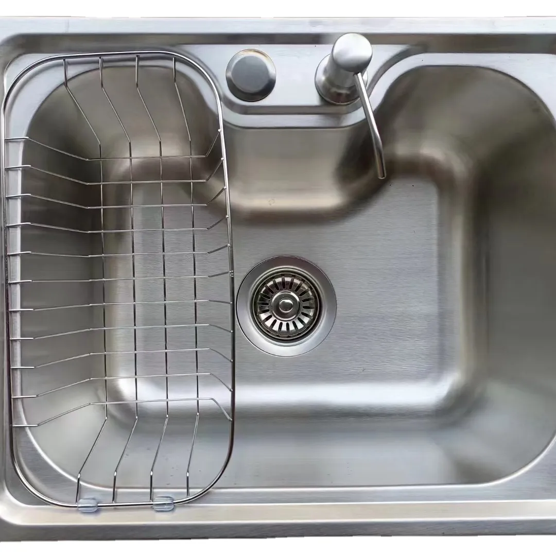 Foshan üretici 201/304 paslanmaz çelik tek ve çift lavabo mutfak lavabo el yapımı havza lavabo lavabo takım