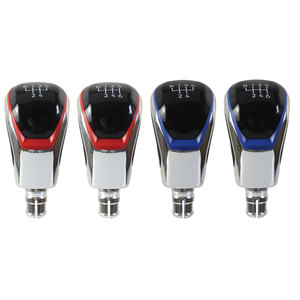 Pour <span class=keywords><strong>Volkswagen</strong></span> Golf VIII <span class=keywords><strong>2021</strong></span>, garniture de levier de vitesses, pommeau de levier de vitesses en cuir, levier de vitesses pour VW Golf 8 VIII, chrome bleu, 6 vitesses - Product Image 1