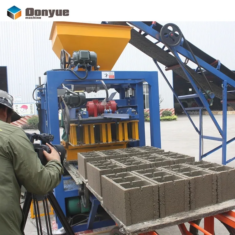 Mesin pembuat blok Semi otomatis fabrikasi de brique beton kecil semen pasir bata mesin untuk bisnis batu bata