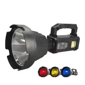 W5110 Multi-Function Handheld Solar LED Searchlight Most Powerful XHP50 Flashlight Type-C Rechargeable Portable LED Spotlight
