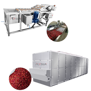 Chaîne de production complète pour le lavage, le séchage et l'emballage des piments en tranches, équipement de déshydratation des piments rouges - Product Image 1