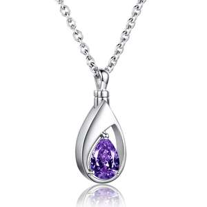 Paslanmaz Çelik Kremasyon Takısı Anıt Gözyaşı Şeklinde Külleri Saklama Kolye Ucu Urn Kolyeleri Külleri Kremasyon Takısı - Product Image 5