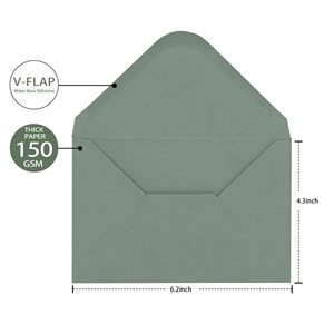 Enveloppes en papier épais 120 g/m² <span class=keywords><strong>à</strong></span> rabat en V, gommées, idéales pour invitations, mariages, anniversaires, cadeaux personnalisés, cartes postales - Product Image 4