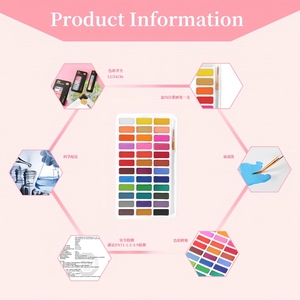 Keep Smiling Professional 24 colores Aquarelle Juego de pintura de <span class=keywords><strong>acuarela</strong></span> sólida <span class=keywords><strong>con</strong></span> pincel de artista en caja - Product Image 4