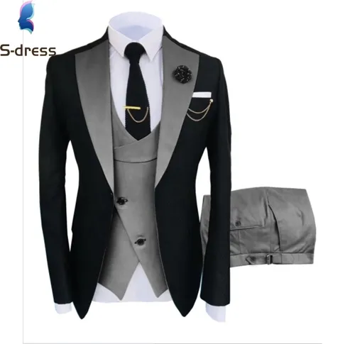 Men's Business Suit And Blazer 3 Pieces Coat Vest Pants Formal Wedding Wear Slim Fit Custom Suit Men