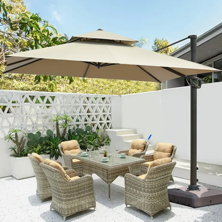 Outdoor Garden Courtyard Doubled Canopy Parasol Beach Banana Sun Protected Umbrella Small Size