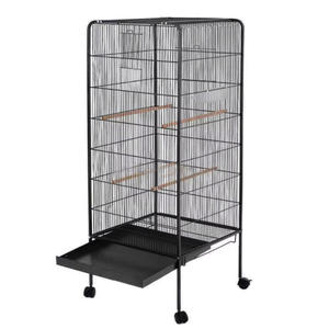Cage à oiseaux de luxe personnalisée en fil métallique massif, 146 cm de haut, à deux portes, avec plateau en plastique, volière et maison d'élevage pour animaux de compagnie - Product Image 4