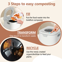 Compostador Electrico à affichage numérique, machine de recyclage de déchets alimentaires à poignée encastrée, composteur de déchets organiques à bouton tactile pour la maison