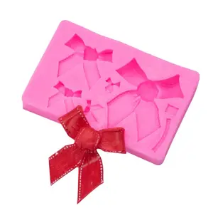 P1038 Bow Knot Ribbon Silicone Cake Baking Molds Cupcake Fondant Cake Decorating Tools 3D Gumpaste Chocolate Candy Clay Moulds