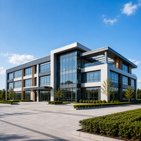 Bâtiment de bureaux en structure métallique préfabriqué moderne à 2 étages avec mur-rideau en verre, retour sur investissement rapide, approvisionnement direct usine