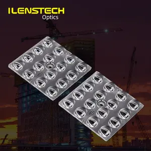 Ilenstech-lente led cuadrada para área de aparcamiento, lentes ópticas de distribución, 16 led, 50mm