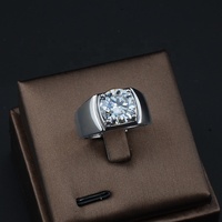 Prêt à expédier - Bague pour homme en argent 925 avec sertissage griffe et moissanite 3 carats GRA - Bague de fiançailles et de mariage