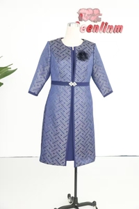Vente directe usine – Nouvelle robe de cérémonie élégante pour femme, style floral, avec veste longue, pour grandes tailles - Product Image 4