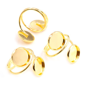 Anneaux de réglage de <span class=keywords><strong>cabochon</strong></span> en fer de 12mm Réglages de l'anneau réglable Anneau vierge de base - Product Image 5