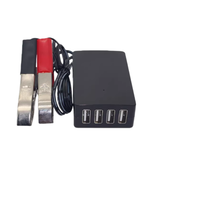 Convertidor Multifuncional de Batería de 12v-24V a USB de 5V, Cargador de Teléfono para Motocicleta con Clip y 4 Puertos USB, Cabezal de Carga Rápida
