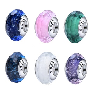 Abalorios de Plata de Ley <span class=keywords><strong>925</strong></span> con Cuentas de Cristal de <span class=keywords><strong>Murano</strong></span> en Forma de Estrella, Mariposa y Flor, Personalizables para la Creación de Joyería y Pulseras - Product Image 3