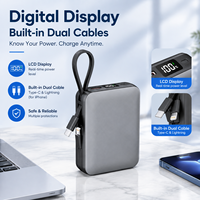 Großhandel 22,5W Li-Polymer-Akku mit individuellem Logo, 10000mAh/20000mAh, USB-C Powerbank-Kabel, PD-Schnellaufladung für Smartphones