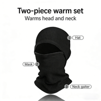 Balaclava double face doublée polaire - Masque facial chaud 3-en-1, cache-cou et bonnet pour hommes et femmes, idéal pour le ski, le cyclisme et la moto
