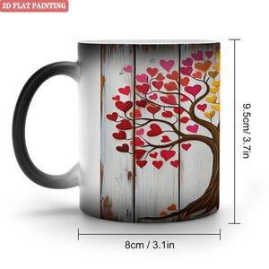 Modern Dining Room Tabletop Mug Frosted Black 11oz <b>Ceramic</b> Heat Sensitive Magic <b>Cup</b> - Product Image 1