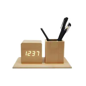 XDH434 Veilleuse en bois/plastique/métal/acrylique/RGB/LED grand/petit Reloj De Pared Personalizado horloge murale Double face