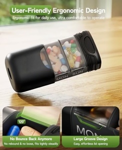 Vente en gros de boîtes à pilules en métal personnalisées, étanches, avec couvercle anti-humidité, organisateur de voyage portable, mini boîte de rangement pour capsules, 7 jours - Product Image 2