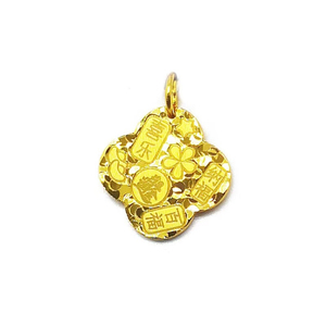 Collar de Acero Inoxidable Chapado en <span class=keywords><strong>Oro</strong></span> con Colgante de Trébol de Cuatro Hojas Clásico y Brillante con Cristal de Hielo, Cadena de Eslabones, Regalo para Mujer - Product Image 1