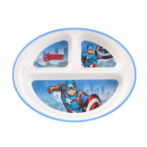 Plato de Melamina Personalizado de Dos Colores y Tres Compartimentos con Diseño de Héroes de Marvel para Niños, Estilo de Dibujos Animados - Product Image 2