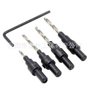 Round Shank Countersunk Drill Bit Twist Drill For Woodworking Hole Punching Tools 4Pc Set High Speed Steel Bright Finish - Product Image 4